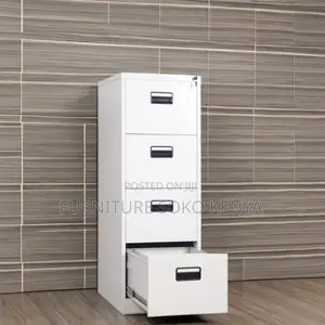 Storage Cabinet : 4-Drawer Metallic Office Filing Cabinet