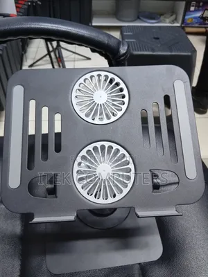 Ergonomic Laptop Stand With Adjustable Height and Dual Fans