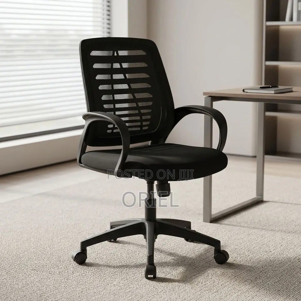 Office Staff Chair : Mid-Back Rotating Mesh Office Chair
