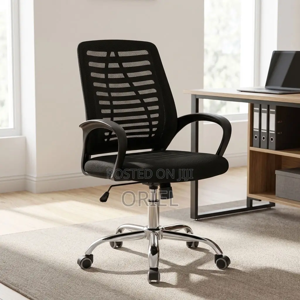 Office Staff Chair : Mid-Back Rotating Mesh Office Chair