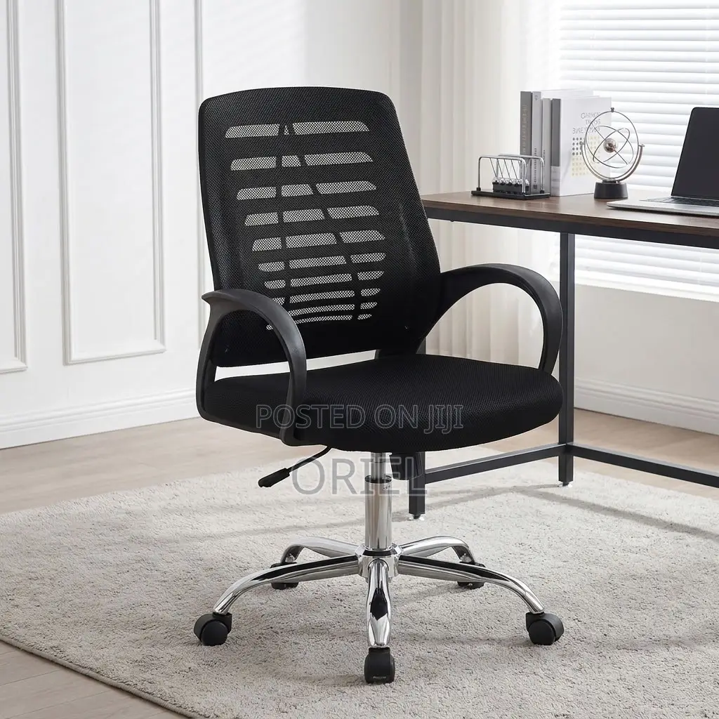 Office Staff Chair : Mid-Back Rotating Mesh Office Chair