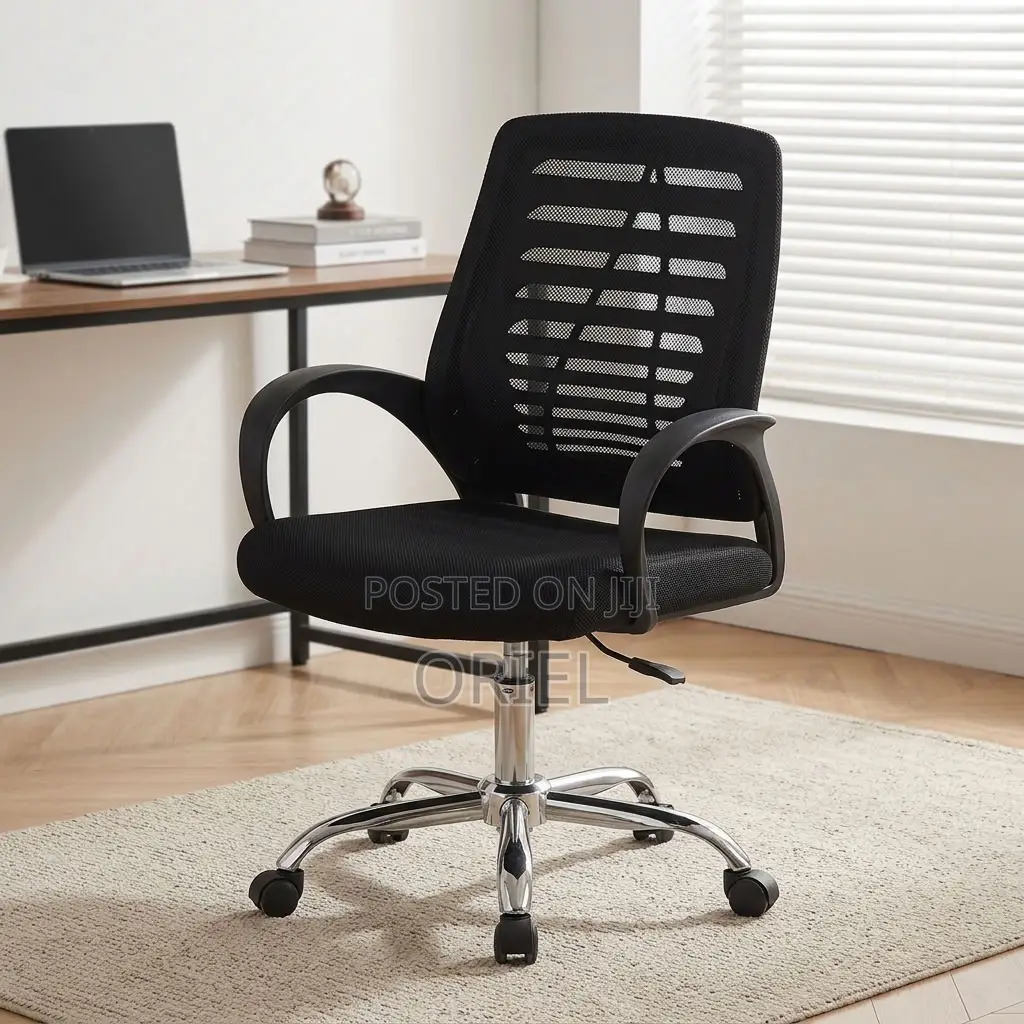 Office Staff Chair : Mid-Back Rotating Mesh Office Chair