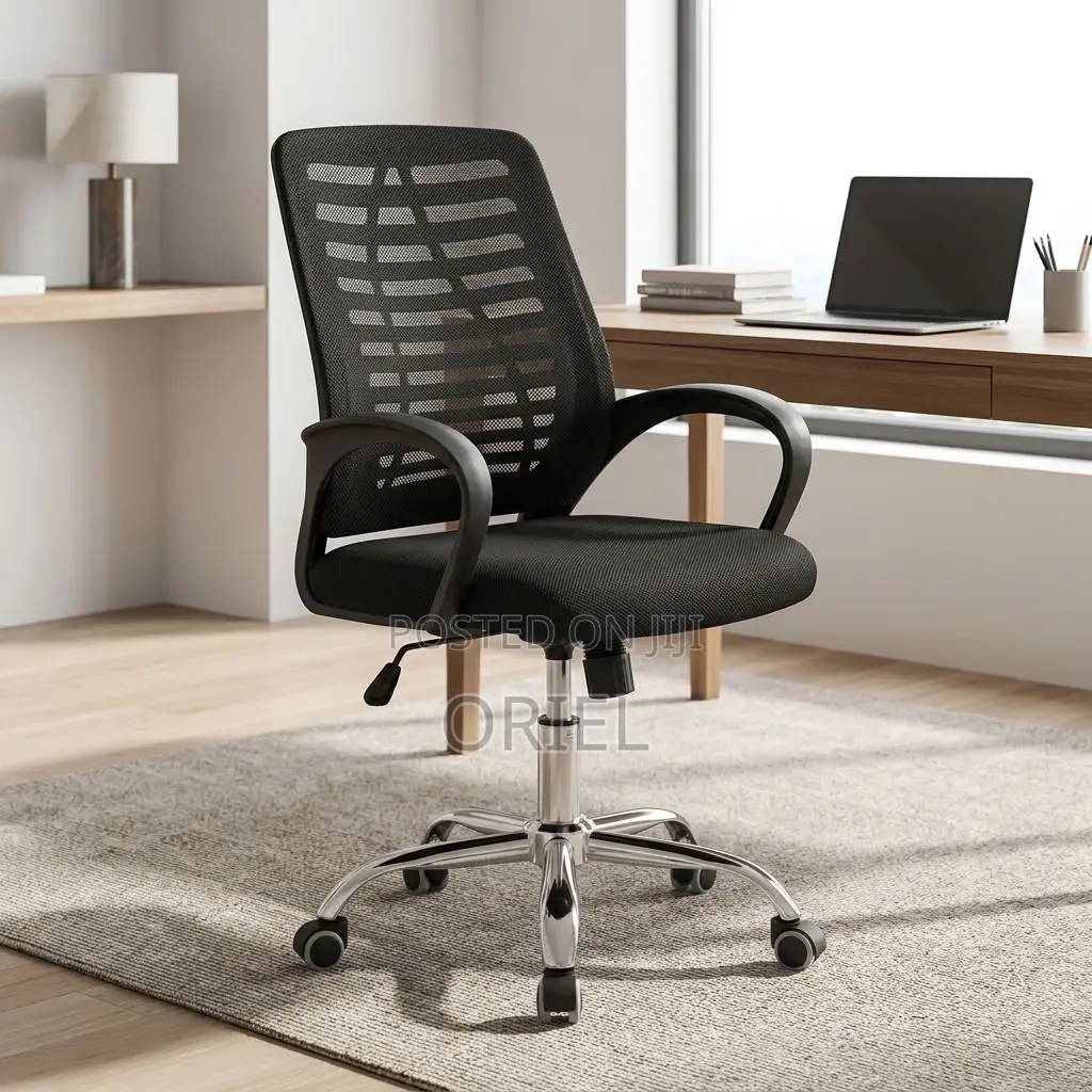 Office Staff Chair : Mid-Back Rotating Mesh Office Chair