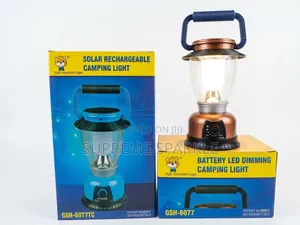 Solar Rechargeable Camping Light (Model GSH-6077tc).