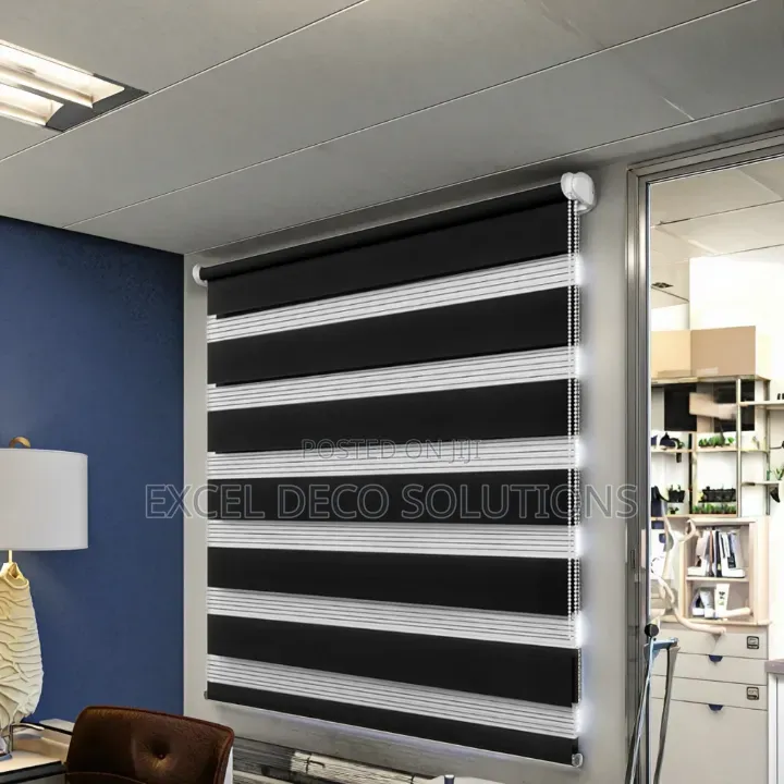 Black Zebra Roller Blinds- Sheer Roller Blinds