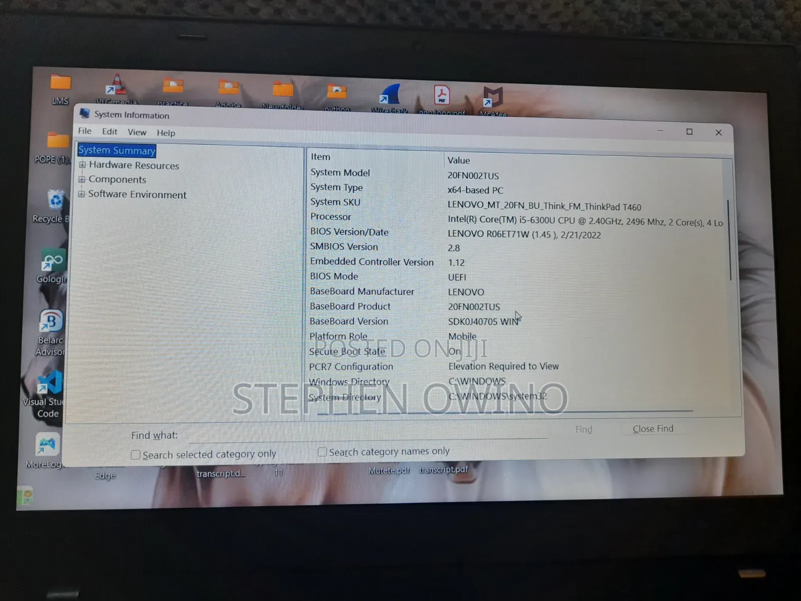 Laptop Lenovo ThinkPad T460 8GB Intel Core i5 SSD 256GB