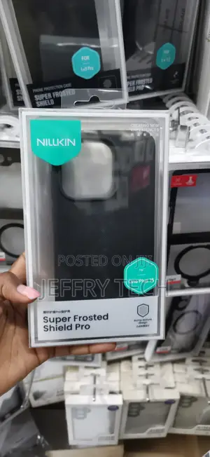 Shows a Black Nillkin Super Frosted Shield Pro Case for OnePlus 15