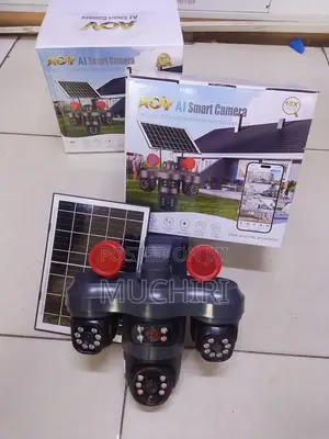 V380 AOV Triple Lens Smart Solar CCTV Camera With Mobile Monitoring