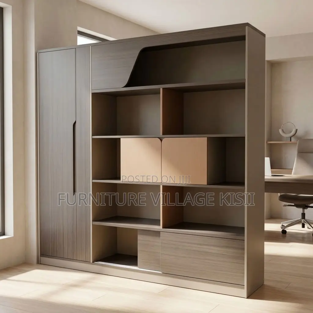 Modern Home Office Storage Cabinet- With Lighting