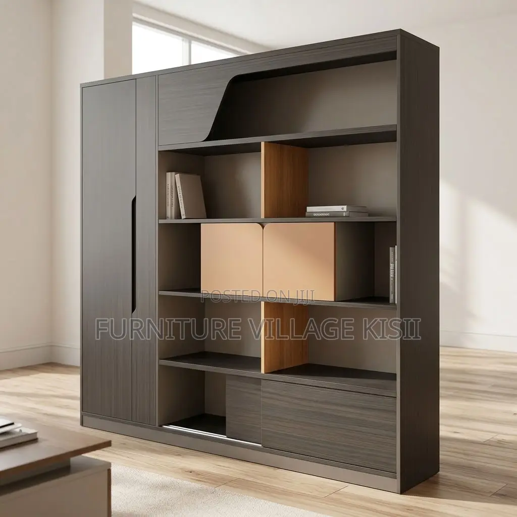 Modern Home Office Storage Cabinet- With Lighting
