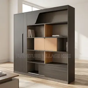 Modern Home Office Storage Cabinet- With Lighting