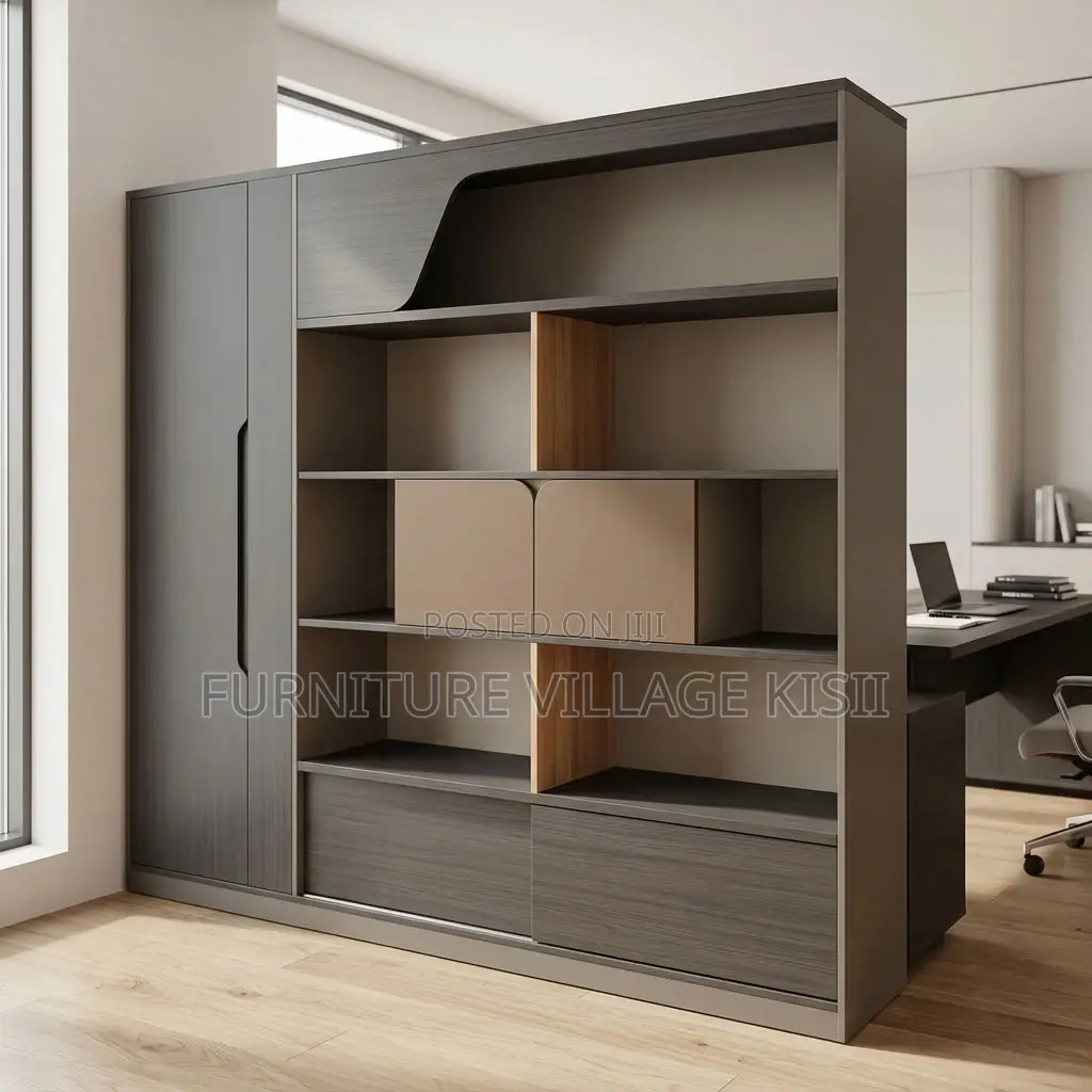 Modern Home Office Storage Cabinet- With Lighting