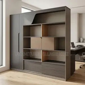 Modern Home Office Storage Cabinet- With Lighting