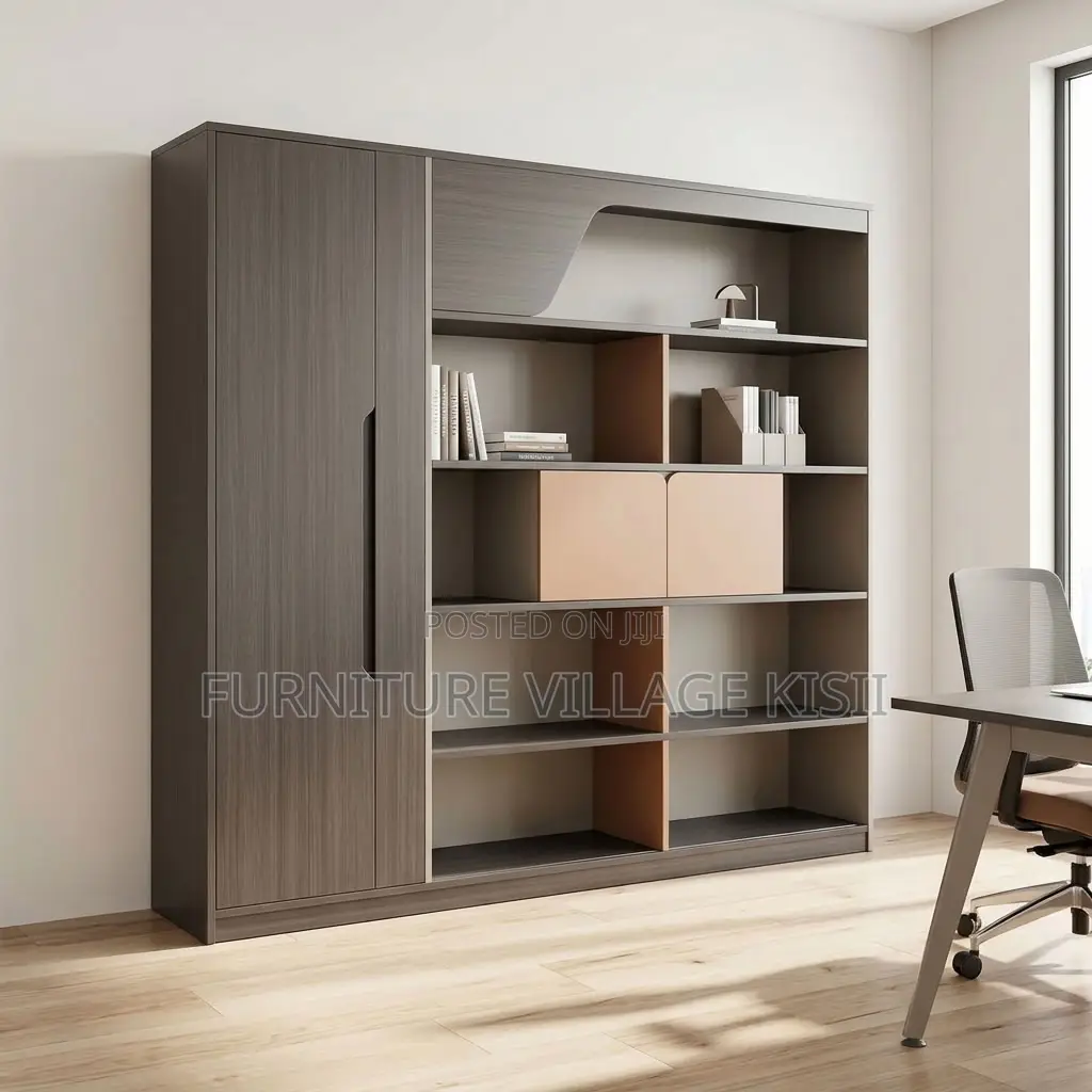 Modern Home Office Storage Cabinet- With Lighting