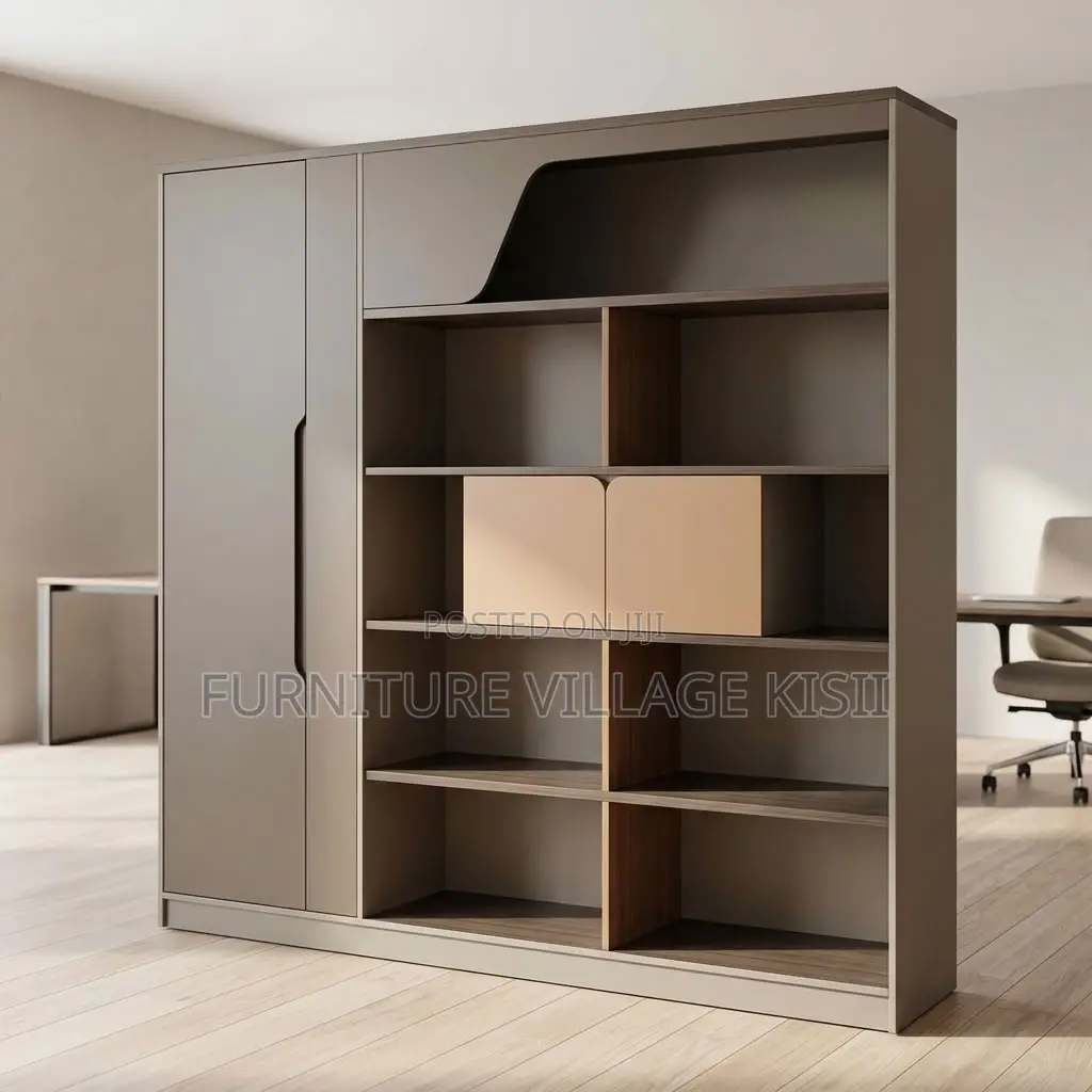 Modern Home Office Storage Cabinet- With Lighting