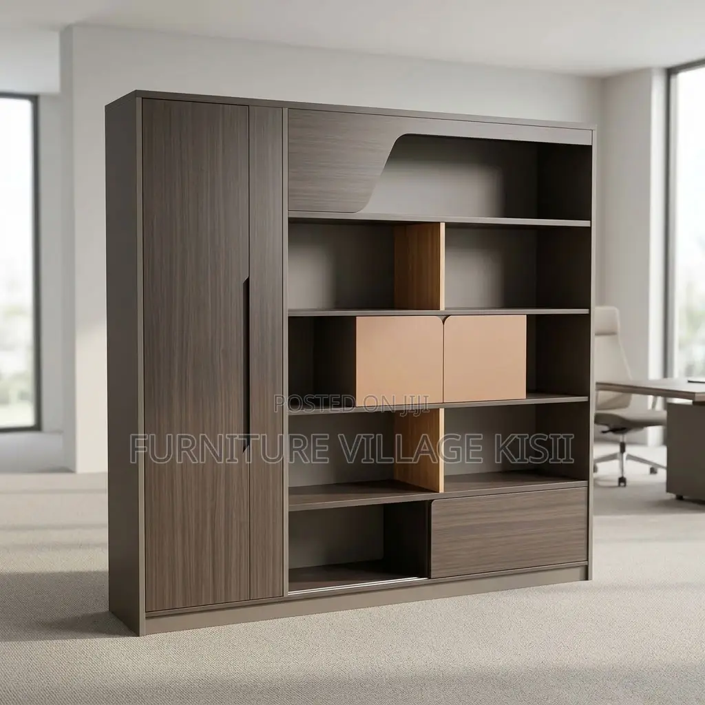 Modern Home Office Storage Cabinet- With Lighting