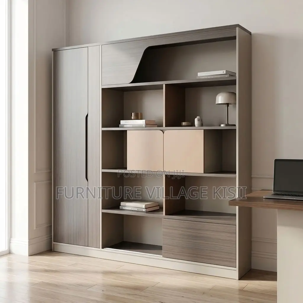 Modern Home Office Storage Cabinet- With Lighting