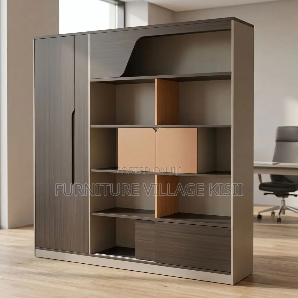 Modern Home Office Storage Cabinet- With Lighting