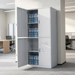 Office Cabinet : Four-Door Metal Storage Cabinet for Office