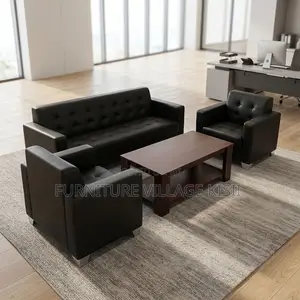 5-Seater Leather Reception Office Sofa