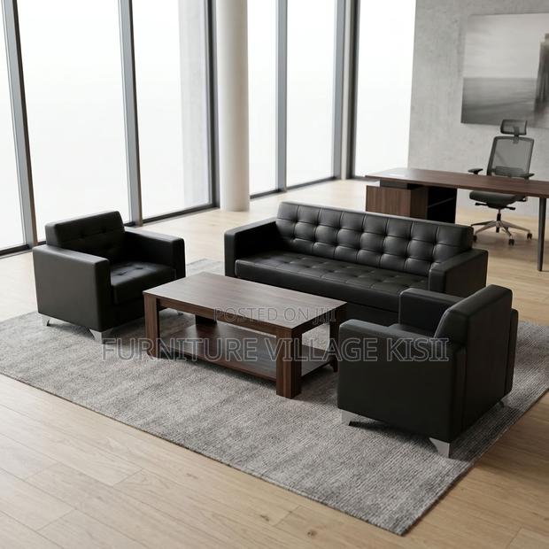 5-Seater Leather Reception Office Sofa - thumbnail 6