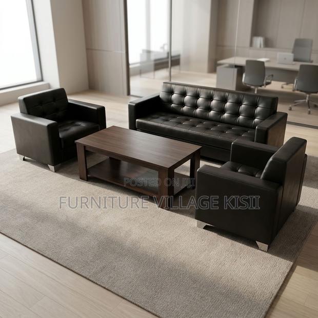5-Seater Leather Reception Office Sofa - thumbnail 7