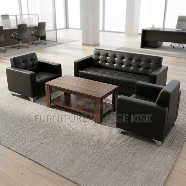 5-Seater Leather Reception Office Sofa - thumbnail 10