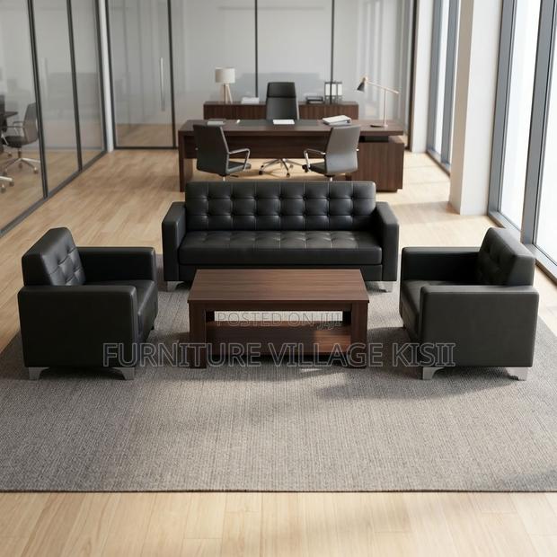 5-Seater Leather Reception Office Sofa - thumbnail 11