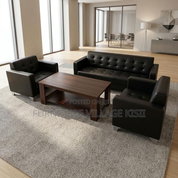 5-Seater Leather Reception Office Sofa - thumbnail 12