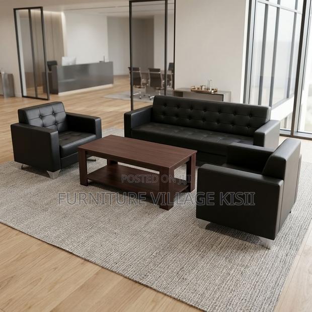 5-Seater Leather Reception Office Sofa - thumbnail 13