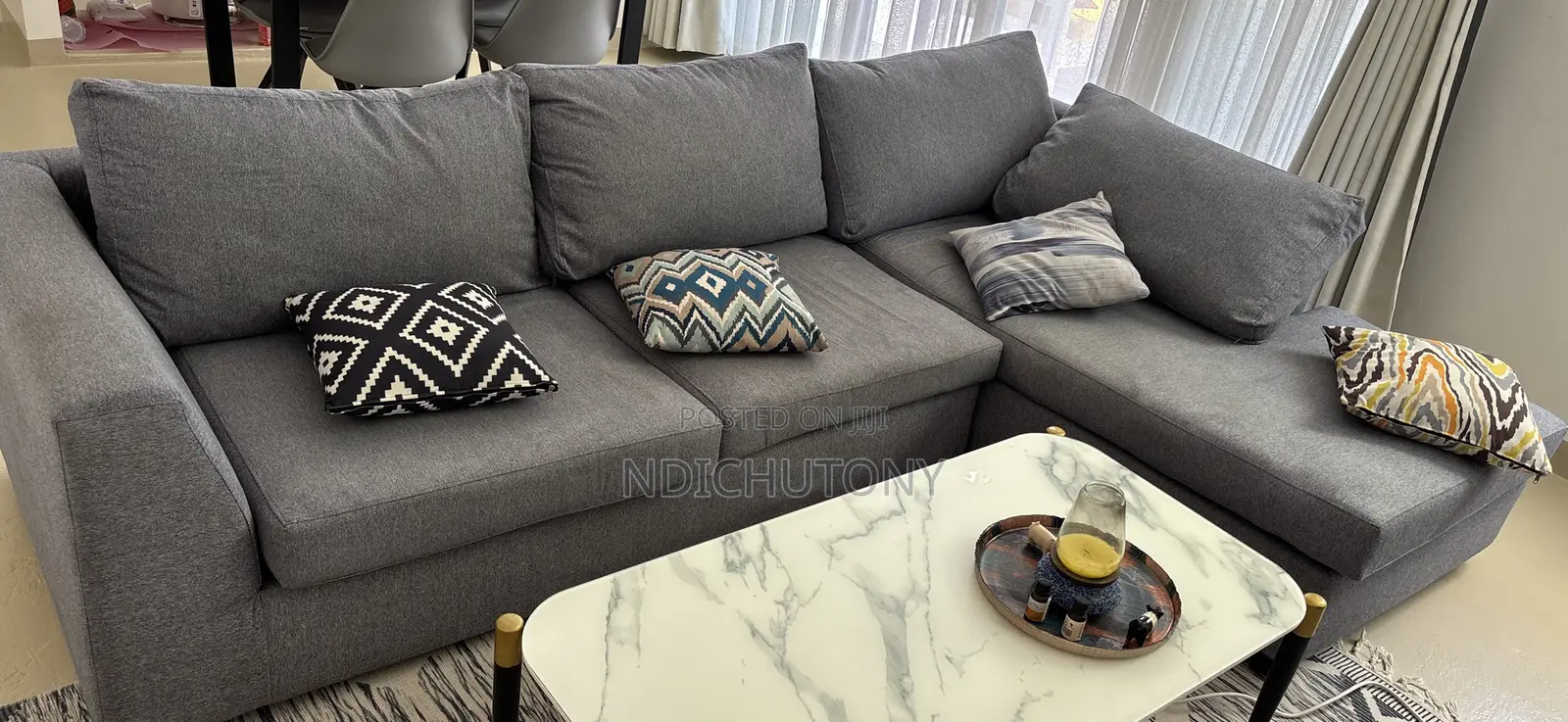 Comfortable Used Sofa and Throw Pillows Included