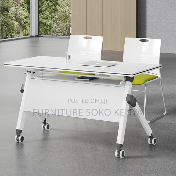 Office Table : White Mobile & Foldable Training Table - main view