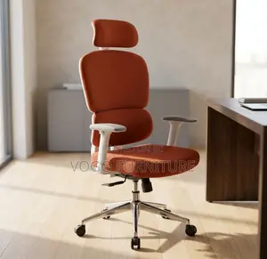 Office Chair; Orange High-Back Orthopedic Office Chair