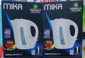 Mika Kettle, MKT1005W, 1.7L, Plastic, Corded, Open Element,