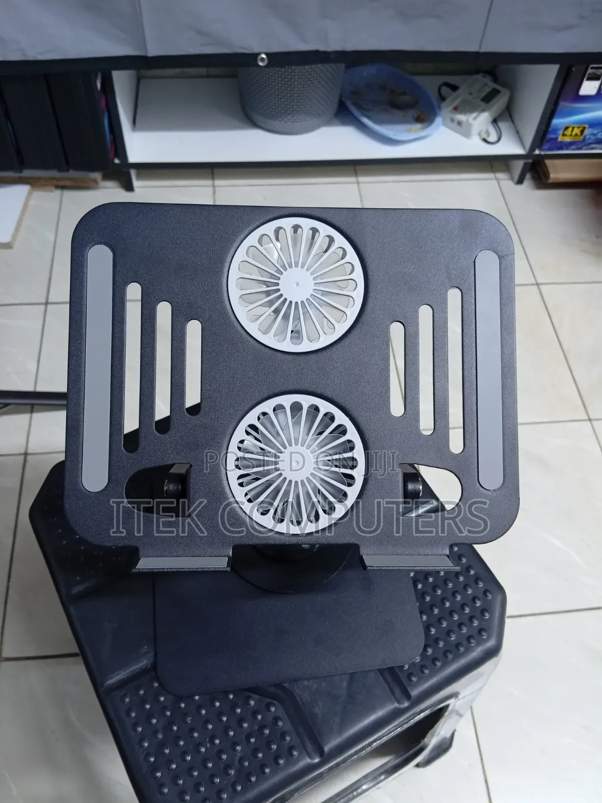 Travel-Friendly Laptop Stand With Dual Fans for Mobile Workstations