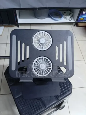 Travel-Friendly Laptop Stand With Dual Fans for Mobile Workstations