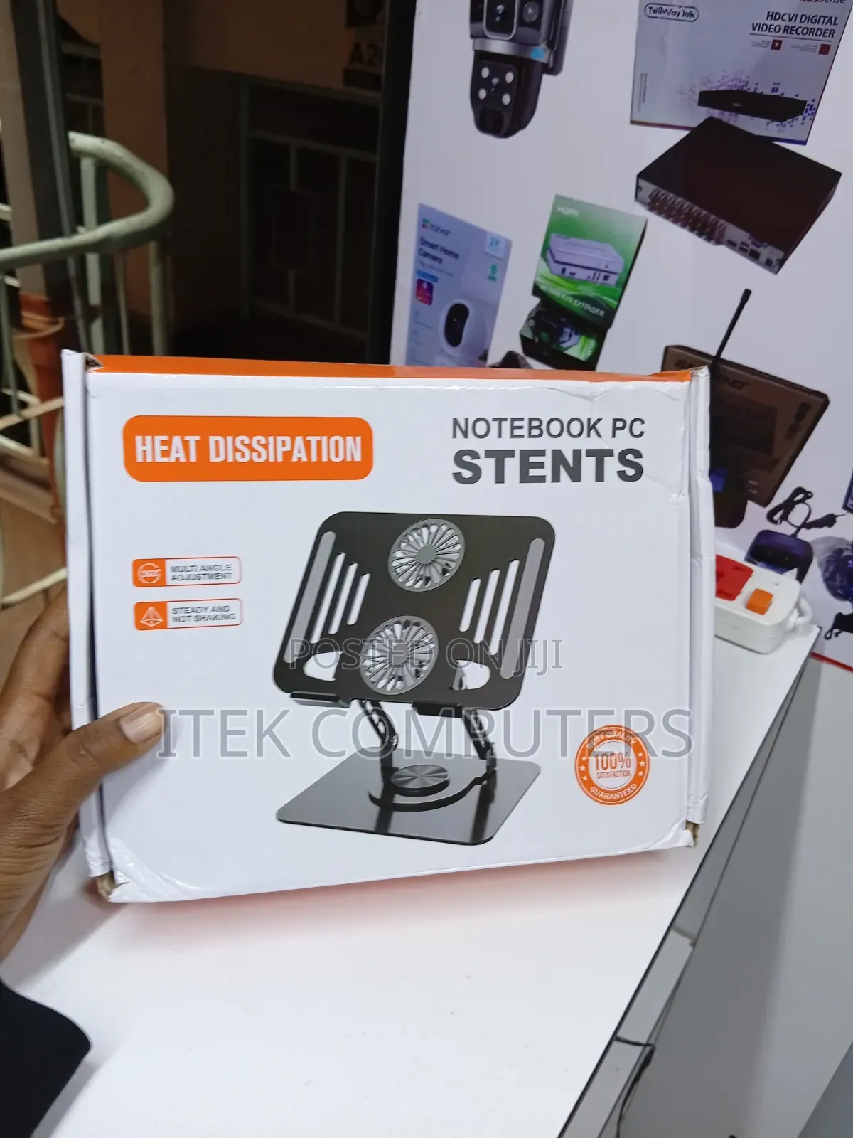 Adjustable Portable Laptop Stand With Dual Fans for Better Posture