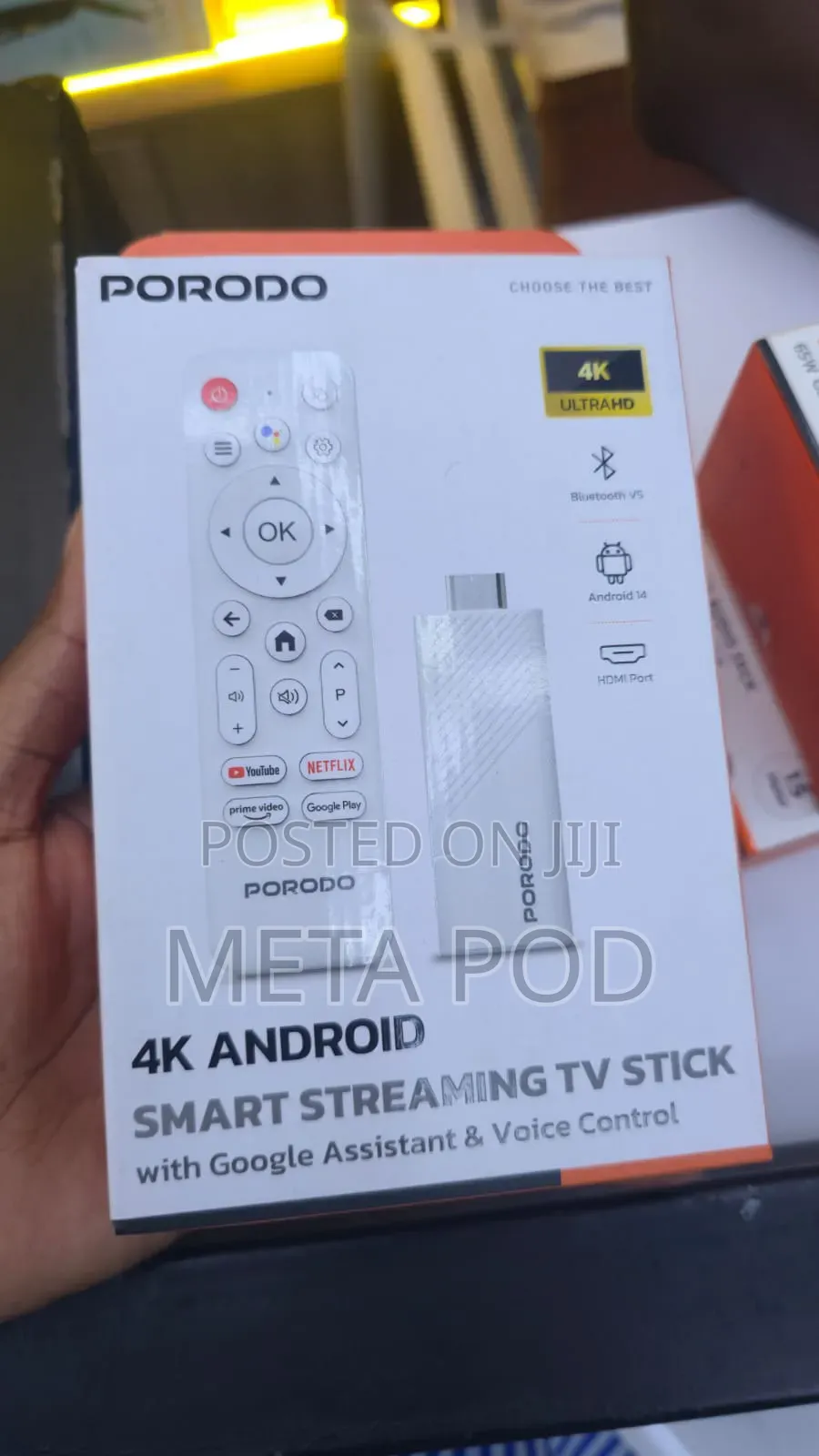 Porodo 4k Android Smart Streaming TV Stick
