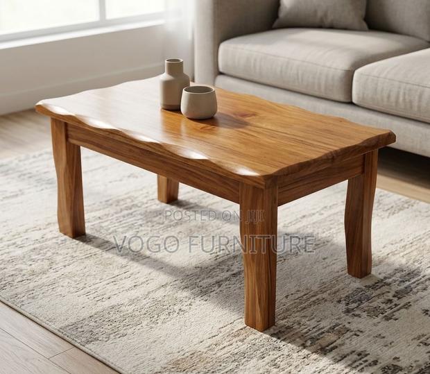 Coffee Table; Stylish Rectangular Wooden Coffee Table - thumbnail 2