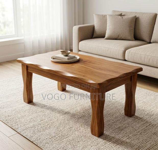 Coffee Table; Stylish Rectangular Wooden Coffee Table - thumbnail 4