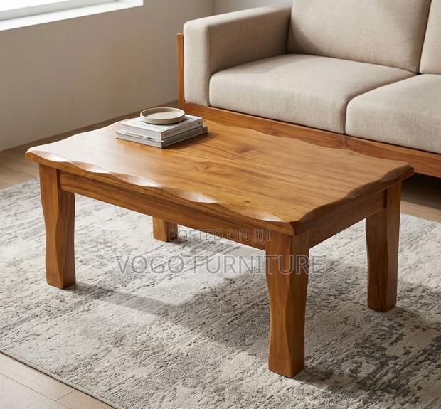 Coffee Table; Stylish Rectangular Wooden Coffee Table - thumbnail 5