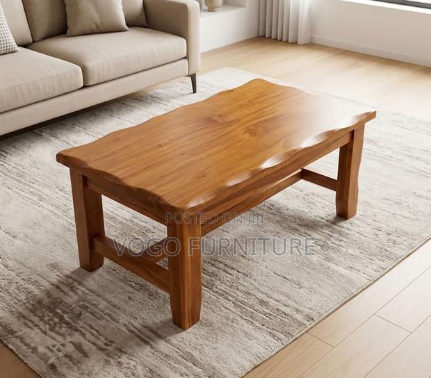 Coffee Table; Stylish Rectangular Wooden Coffee Table - thumbnail 7