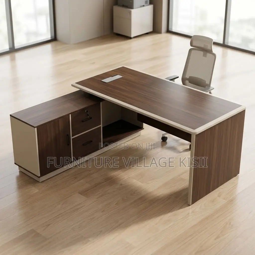 180CM Office Table With Side Return- Multicoloured