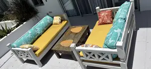 Outdoor Patio Set (2 Daybeds + Coffee Table + Cushions)