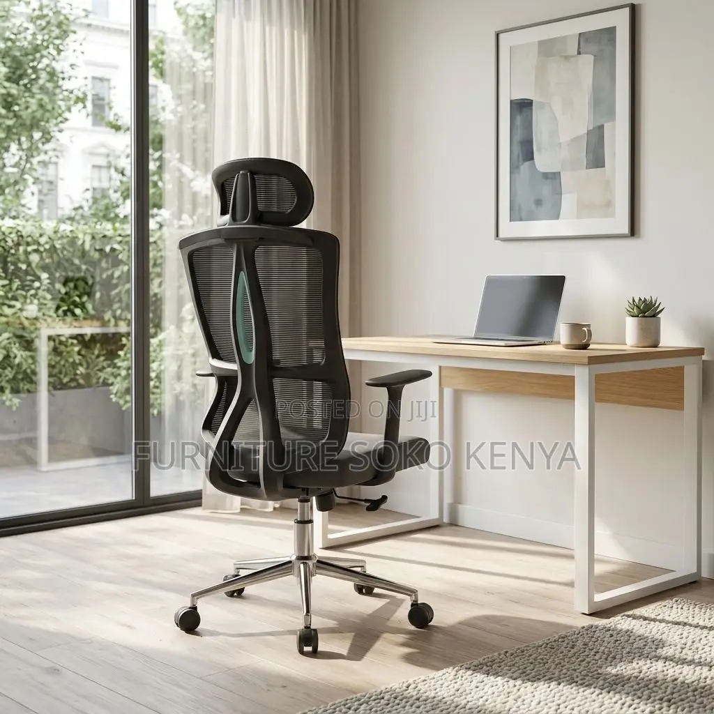Office Chair : Black Mesh Ergonomic High-Back Task Chair