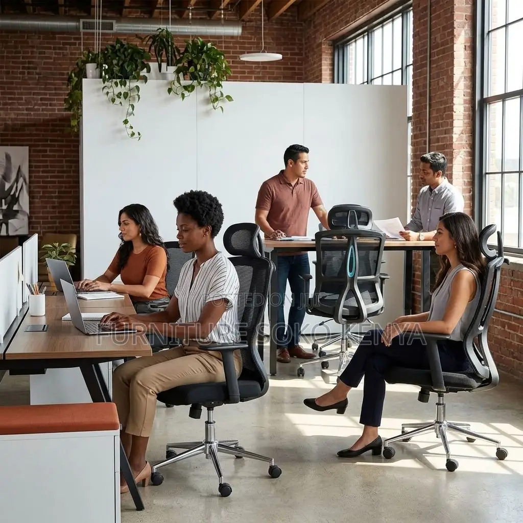 Office Chair : Black Mesh Ergonomic High-Back Task Chair