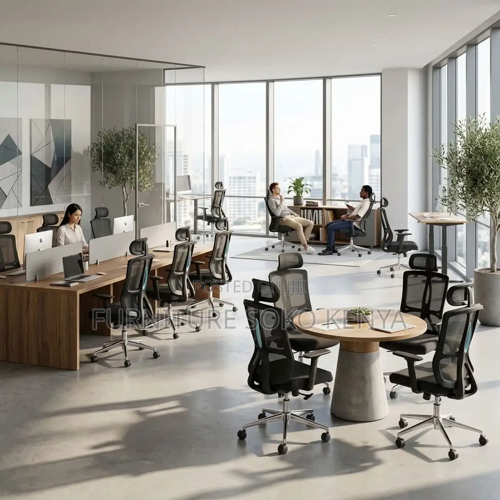 Office Chair : Black Mesh Ergonomic High-Back Task Chair