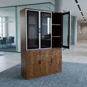 Office Cabinet; 3-Door Wooden Office Storage Cabinet