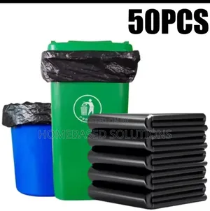 50pcs 120 by 140cm Garbage Bags-Black