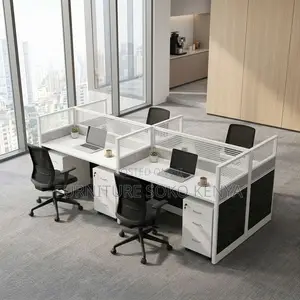 Office Workstation : Modern 4-Way Modular Office Workstation